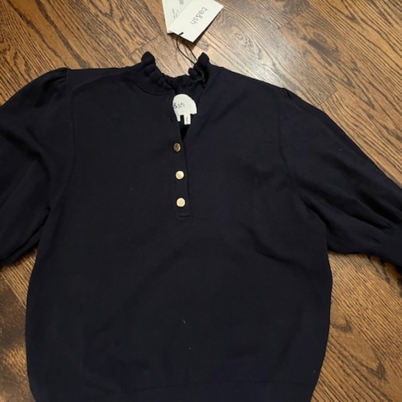 ba&sh Navy Sweater with Button Detail - Picture 6 of 6